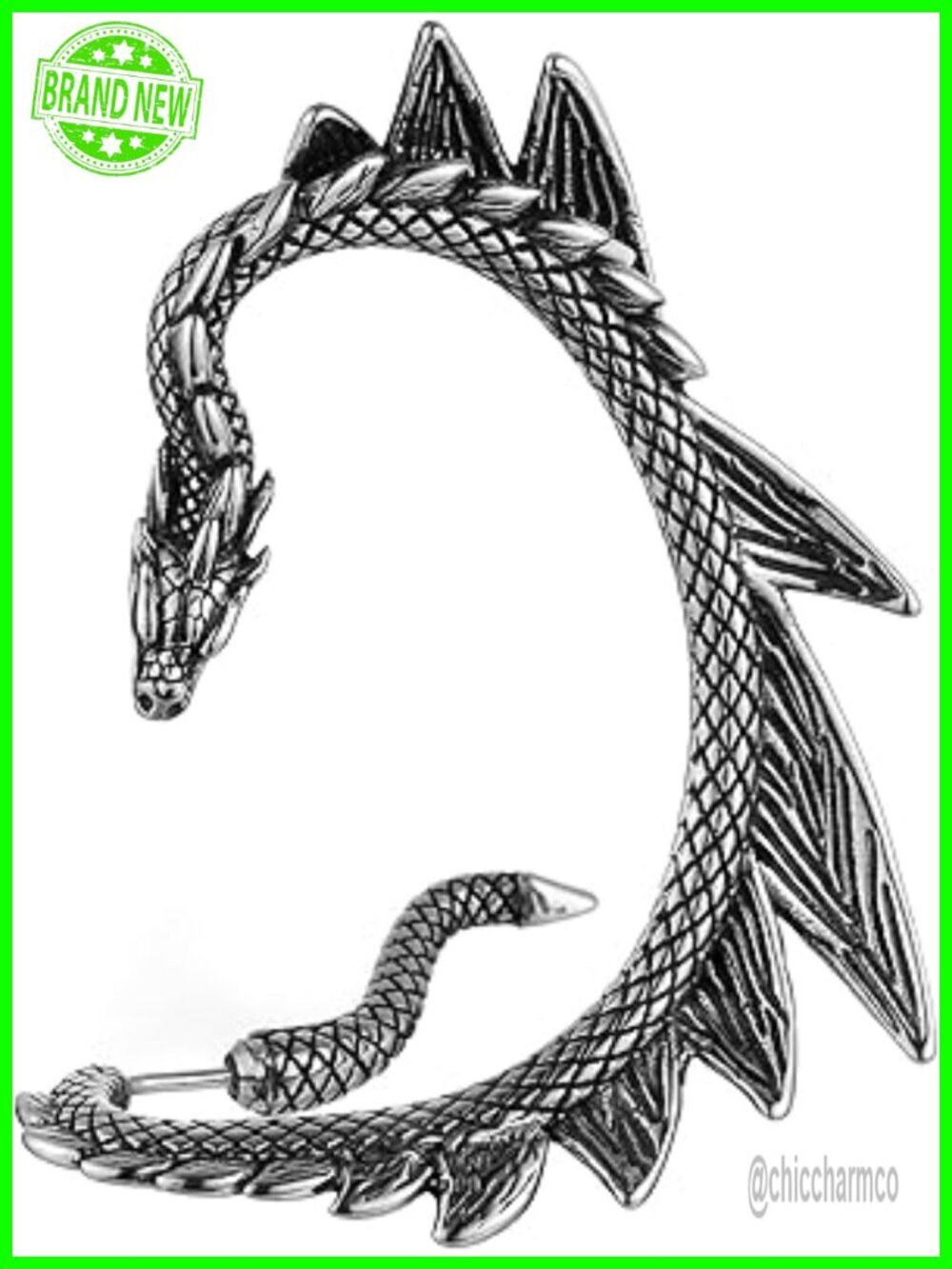 Stainless Steel Dragon Ear Cuff Punk Earrings Wrap